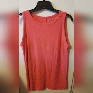 Lane Bryant Ribbed Scoop Neck Tank - Coral
